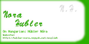 nora hubler business card
